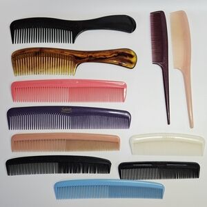 VINTAGE Mixed Hair Combs Lot Goody Imperial Suave ACCO Lot of 11 USA